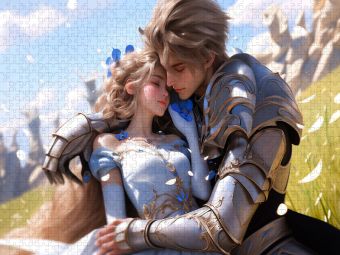 Produktbild: CALVENDO Puzzle Ritter und Prinzessin - Manga Style | 2000 Teile Lege-Gr&ouml;&szlig;e 90x67cm Foto-Puzzle f&uuml;r gl&uuml;ckliche Stunden