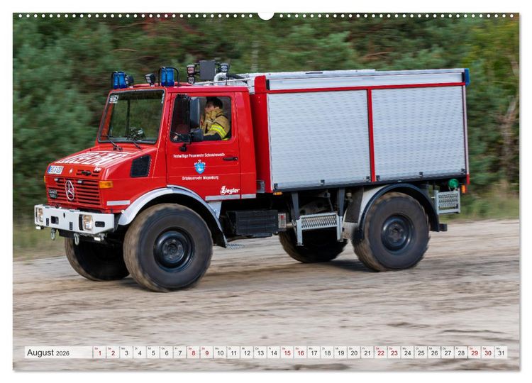 Produktbild: Die 4 UNIMOGS der Feuerwehr Schwanewede (Wandkalender 2026 DIN A2 quer), CALVENDO Monatskalender