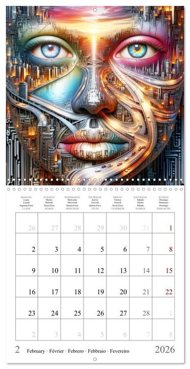 Produktbild: Visages de la m&eacute;tropole (Calendrier mural carr&eacute; 2026 30x30 cm) Calendrier double avec une page pour vos prises de notes