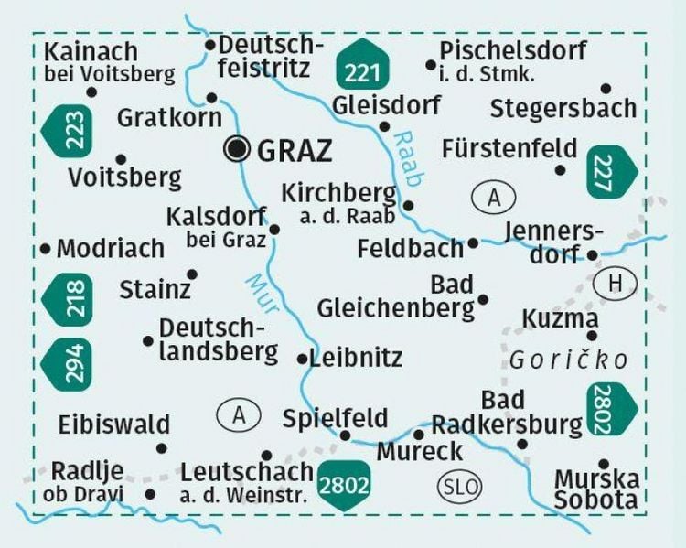 Produktbild: KOMPASS Wanderkarten-Set 226 S&uuml;dsteiermark, Graz, Leibnitz, Deutschlandsberg, Unteres Murtal (2 Karten) 1:50.000
