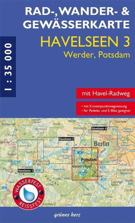 Produktbild: Rad-, Wander- und Gewässerkarte Havelseen 3 Werder/Potsdam 1:35 000
