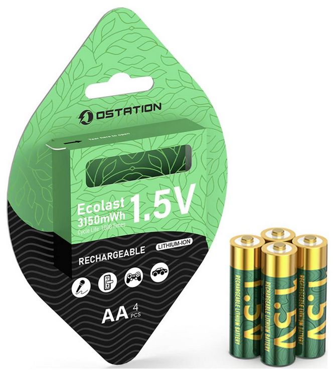 Produktbild: OLight Ostation Ecolast 1.5V AA Smart Rechargeable Li-ion Battery Mignon (AA)-Akku Li-Ion 2100 mAh 1.5 V 1 St.