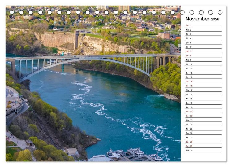 Produktbild: NIAGARAF&Auml;LLE Idyllische Impressionen bei Tag und Nacht (Tischkalender 2026 DIN A5 quer), CALVENDO Monatskalender