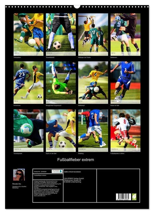 Produktbild: Fu&szlig;ballfieber extrem (Wandkalender 2026 DIN A2 hoch), CALVENDO Monatskalender