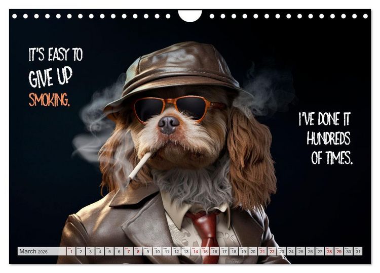 Produktbild: Crazy dogs COOL SAYINGS (Wall Calendar 2026 DIN A4 landscape), CALVENDO 12 Month Wall Calendar