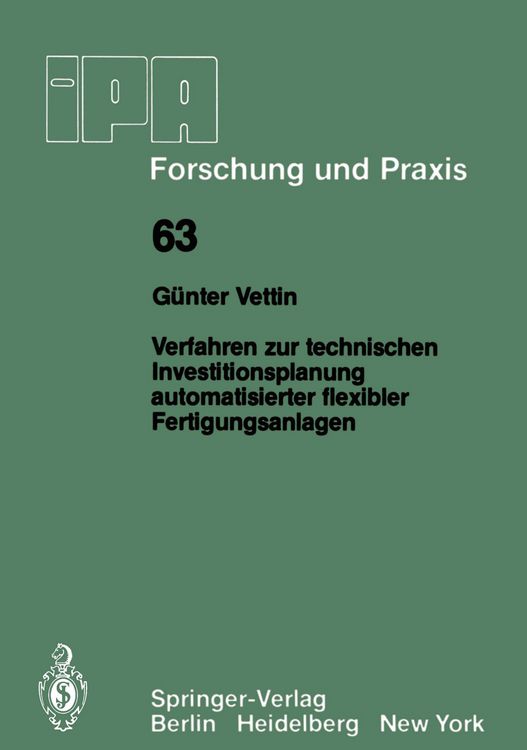 Produktbild: Verfahren zur technischen Investitionsplanung automatisierter flexibler Fertigungsanlagen