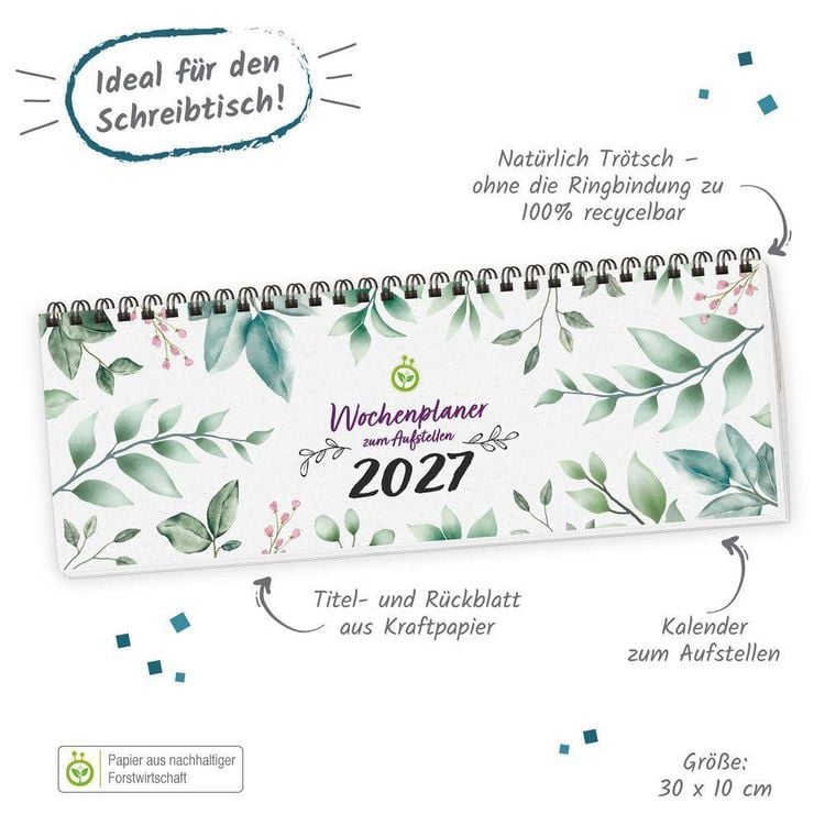 Produktbild: TR&Ouml;TSCH - Wochenplaner zum Aufstellen Natur 2027