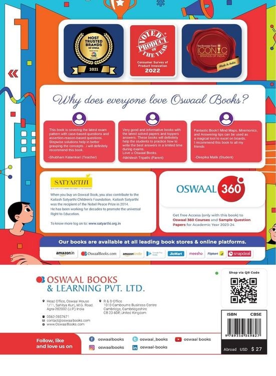 Produktbild: Oswaal CBSE Class 12 Informatics Practices Question Bank 2023-24 Book