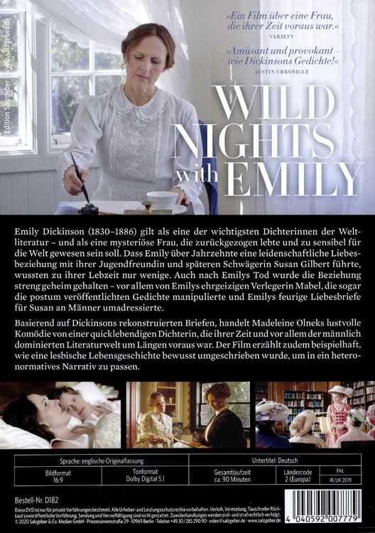 Produktbild: Wild nights with Emily (OmU)