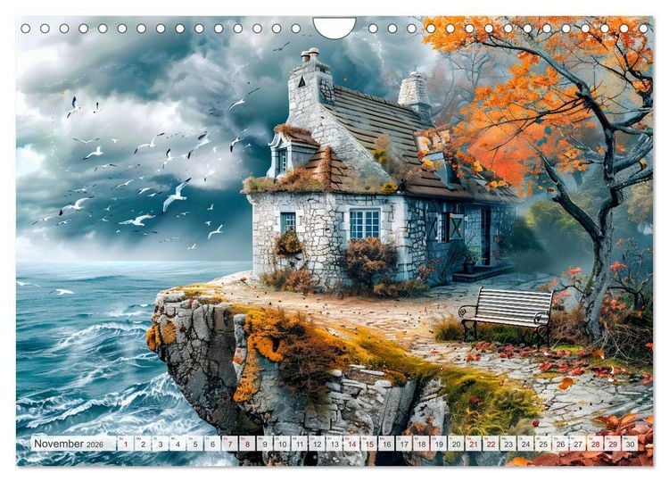 Produktbild: Cottages am Wasser - Malerische R&uuml;ckzugsorte genie&szlig;en (Wandkalender 2026 DIN A4 quer), CALVENDO Monatskalender
