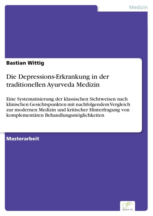 Produktbild: Die Depressions-Erkrankung in der traditionellen Ayurveda Medizin