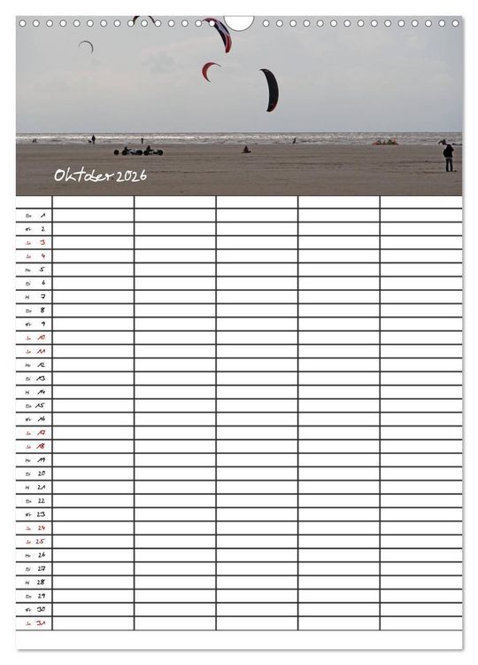 Produktbild: St. Peter Ording Familienplaner (Wandkalender 2026 DIN A3 hoch), CALVENDO Monatskalender