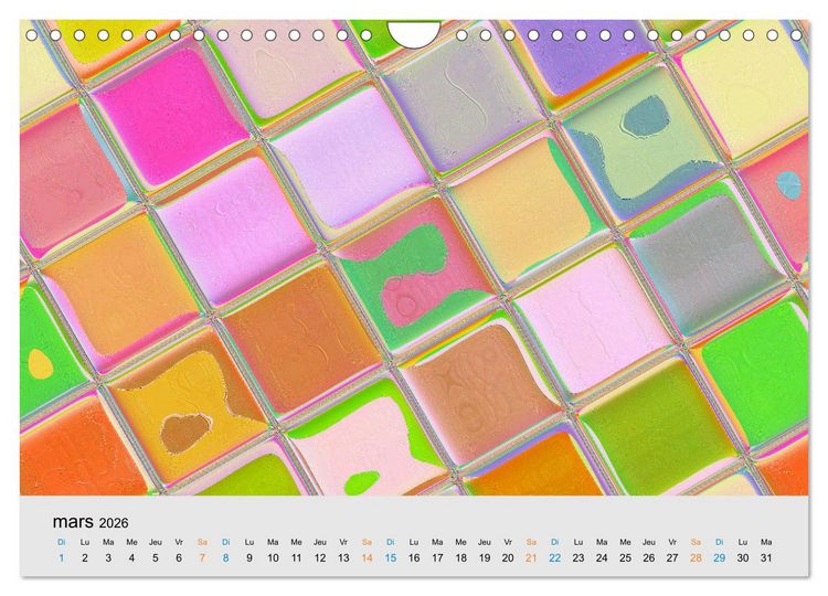 Produktbild: Couleurs et abstraction (Calendrier mural 2026 DIN A4 vertical), CALVENDO calendrier mensuel