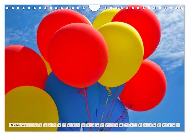 Produktbild: Mein sch&ouml;ner bunter Luftballon (Wandkalender 2026 DIN A4 quer), CALVENDO Monatskalender