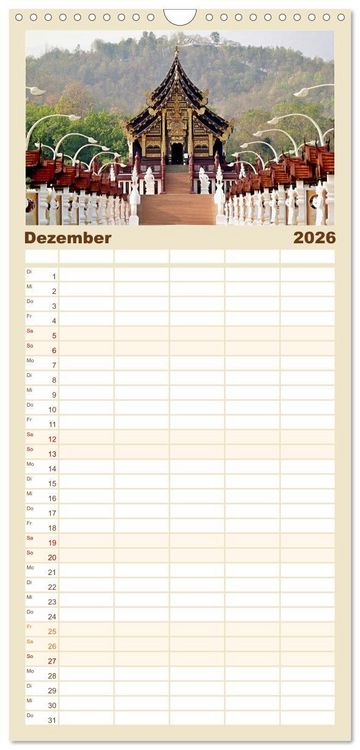 Produktbild: Familienplaner 2026 - Sehnsuchtsland Thailand mit 5 Spalten (Wandkalender, 21 x 45 cm) CALVENDO