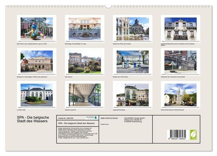 Produktbild: SPA - Die belgische Stadt des Wassers (hochwertiger Premium Wandkalender 2026 DIN A2 quer), Kunstdruck in Hochglanz