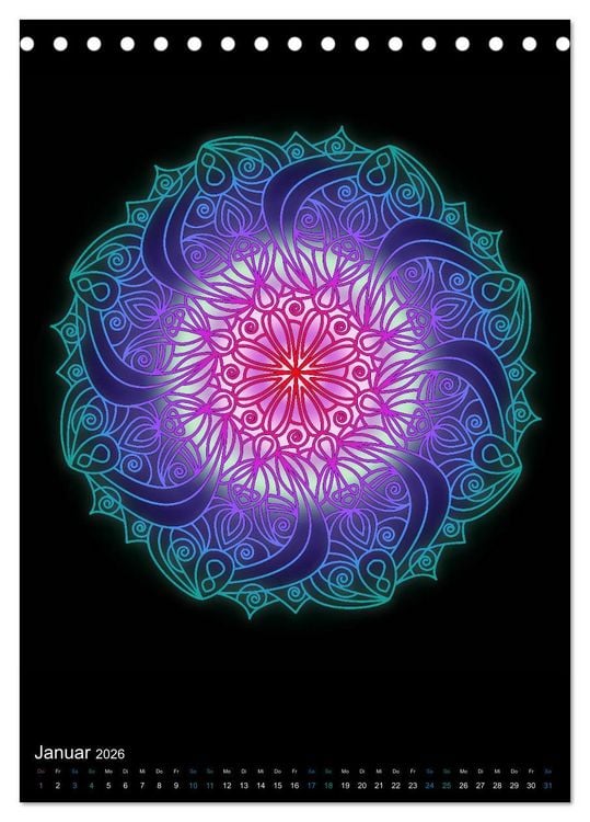 Produktbild: Mandala-Kalender 2026 (Tischkalender 2026 DIN A5 hoch), CALVENDO Monatskalender