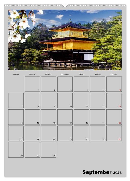 Produktbild: Wundervolles Japan (Wandkalender 2026 DIN A2 hoch), CALVENDO Monatskalender