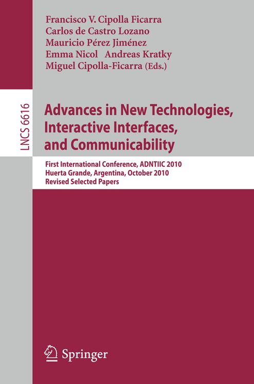 Produktbild: Advances in New Technologies, Interactive Interfaces, and Communicability