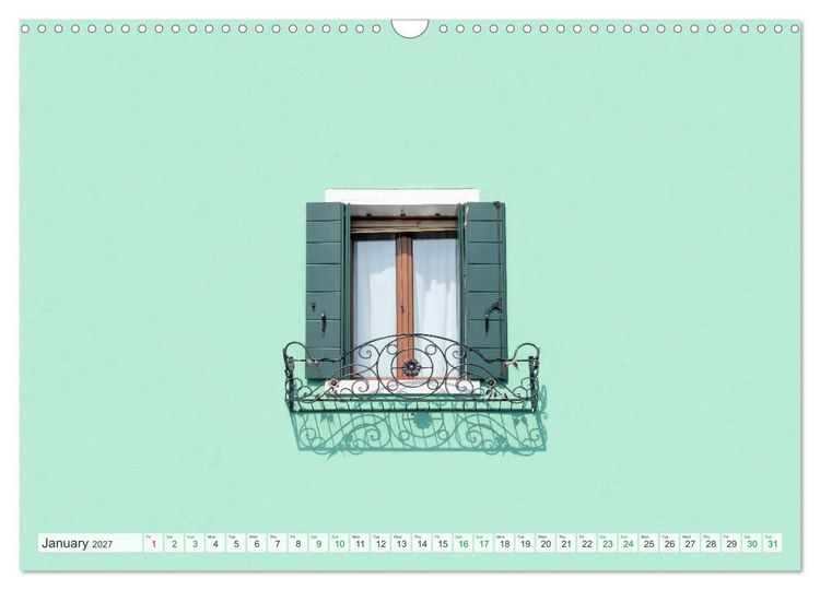 Produktbild: Burano and Minimalism (Wall Calendar 2027 DIN A3 landscape), CALVENDO 12 Month Wall Calendar