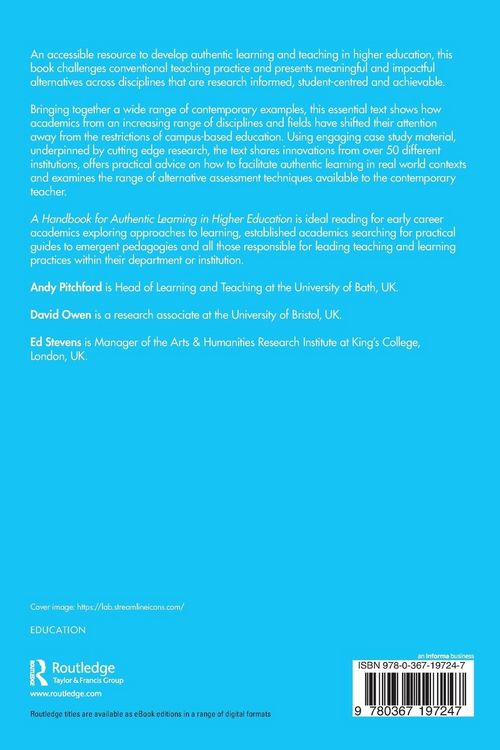 Produktbild: A Handbook for Authentic Learning in Higher Education