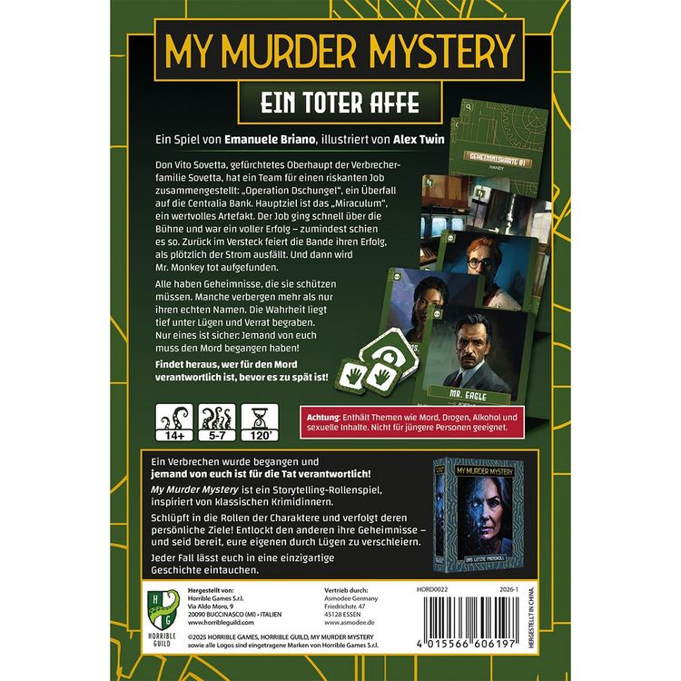 Produktbild: Horrible Games - My Murder Mystery: Ein toter Affe, Partyspiel