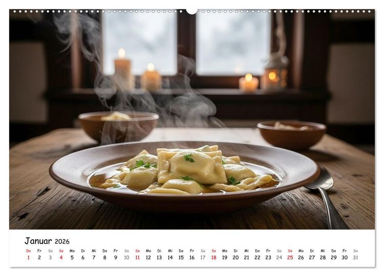 Produktbild: Schw&auml;bischer Maultaschen-Kalender (Wandkalender 2026 DIN A2 quer), CALVENDO Monatskalender