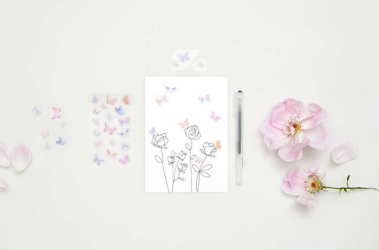Produktbild: Foliensticker La Vie en Rose, Schmetterlinge