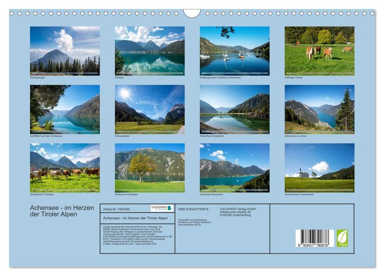 Produktbild: Achensee - im Herzen der Tiroler Alpen (Wandkalender 2026 DIN A3 quer), CALVENDO Monatskalender