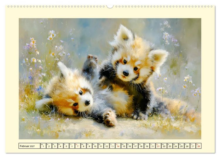 Produktbild: Rote Pandas. Kleine Abenteurer im sanften Waldlicht (Wandkalender 2027 DIN A2 quer), CALVENDO Monatskalender
