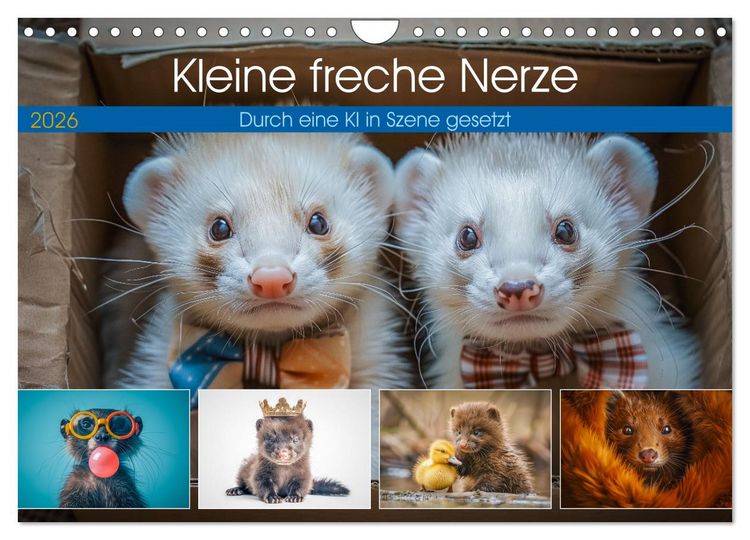Produktbild: Kleine freche Nerze (Wandkalender 2026 DIN A4 quer), CALVENDO Monatskalender