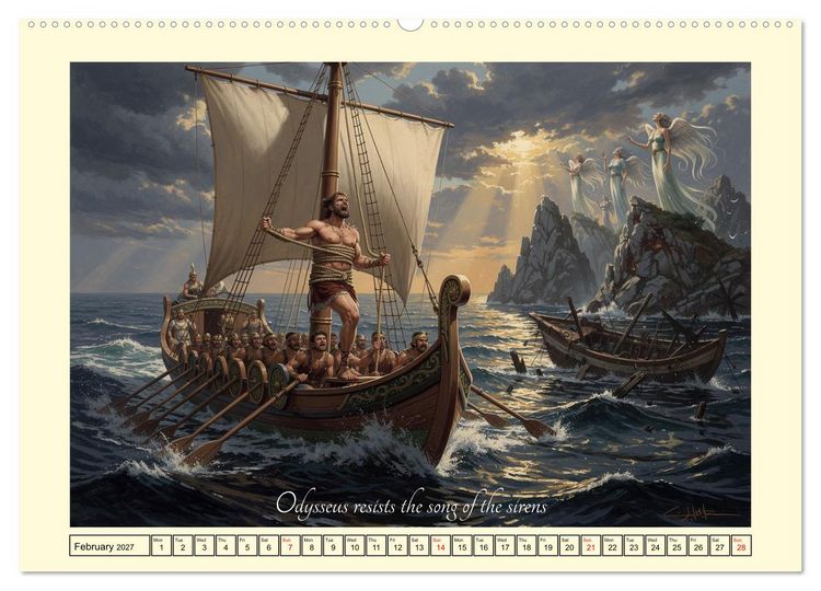 Produktbild: The adventurous journey of Odysseus (High Quality Premium Wall Calendar 2027 DIN A2 landscape),CALVENDO 12 Month Wall Calendar