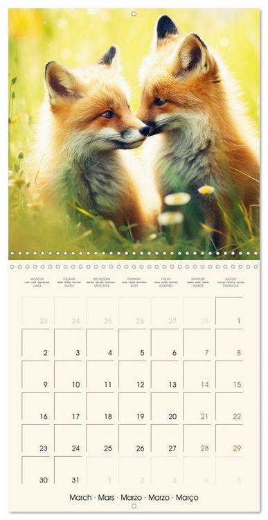 Produktbild: Les renards, des cr&eacute;atures si mignonnes (Calendrier mural carr&eacute; 2026 30x30 cm) Calendrier double avec une page pour vos prises de notes