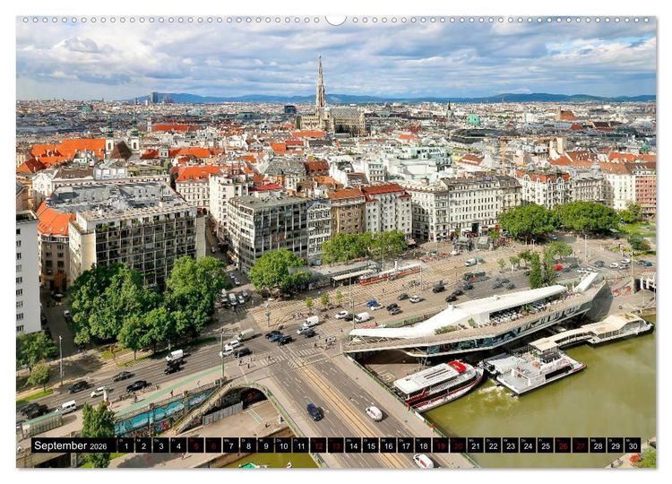 Produktbild: WIEN von oben (Wandkalender 2026 DIN A2 quer), CALVENDO Monatskalender