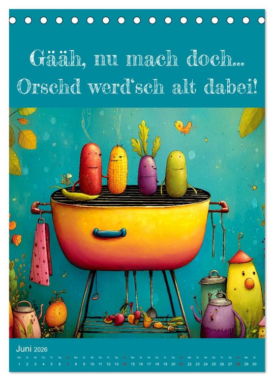 Produktbild: Erzgebirge mei Haamit - Mundart-Kalender mit s&auml;chsischem Humor (Tischkalender 2026 DIN A5 hoch), CALVENDO Monatskalender