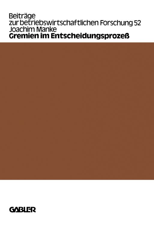 Produktbild: Gremien im Entscheidungsproze&szlig;