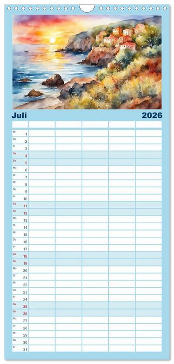 Produktbild: Familienplaner 2026 - Facetten des Meeres mit 5 Spalten (Wandkalender, 21 x 45 cm) CALVENDO