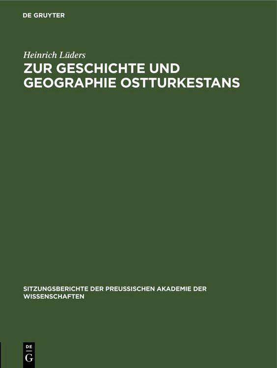Produktbild: Zur Geschichte und Geographie Ostturkestans
