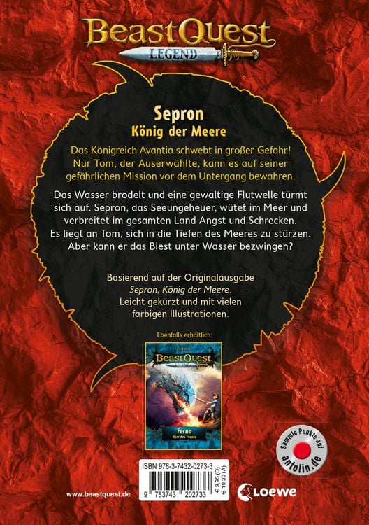 Produktbild: Beast Quest Legend (Band 2) - Sepron, K&ouml;nig der Meere