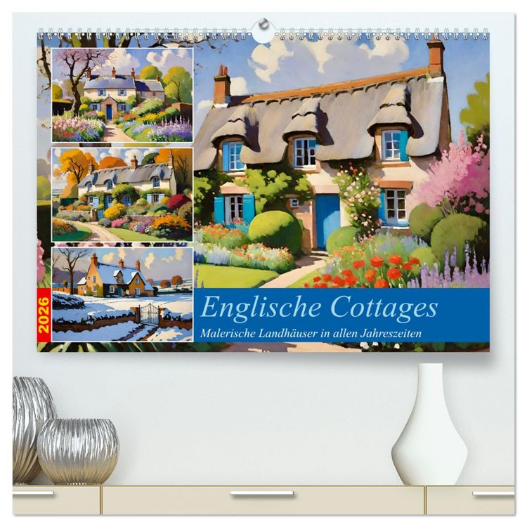 Produktbild: Englische Cottages (hochwertiger Premium Wandkalender 2026 DIN A2 quer), Kunstdruck in Hochglanz