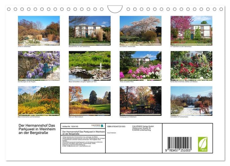 Produktbild: Der Hermannshof Das Parkjuwel in Weinheim an der Bergstra&szlig;e (Wandkalender 2026 DIN A4 quer), CALVENDO Monatskalender