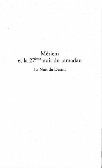 Produktbild: Meriem et la 27eme nuit du ramadan