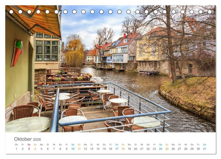 Produktbild: Erfurt - Stadt der T&uuml;rme (Tischkalender 2026 DIN A5 quer), CALVENDO Monatskalender