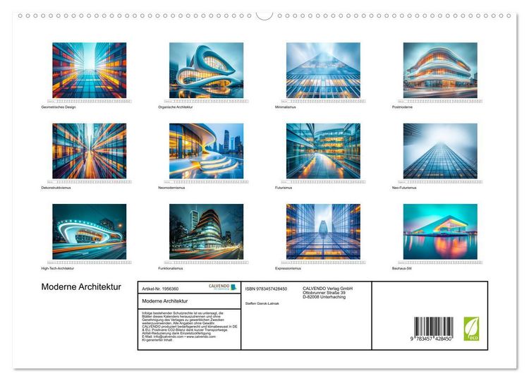 Produktbild: Moderne Architektur (hochwertiger Premium Wandkalender 2026 DIN A2 quer), Kunstdruck in Hochglanz
