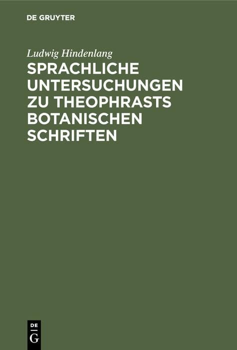 Produktbild: Sprachliche Untersuchungen zu Theophrasts botanischen Schriften