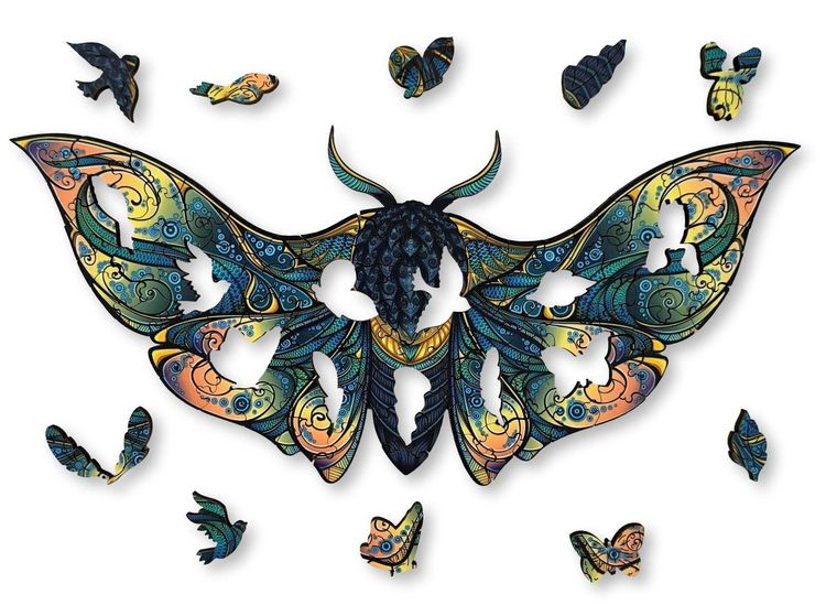 Produktbild: Aniwood J2320M - Animal Wood Puzzle, Blackbox Butterfly M, Schmetterling, Holz-Puzzle, 150 Teile