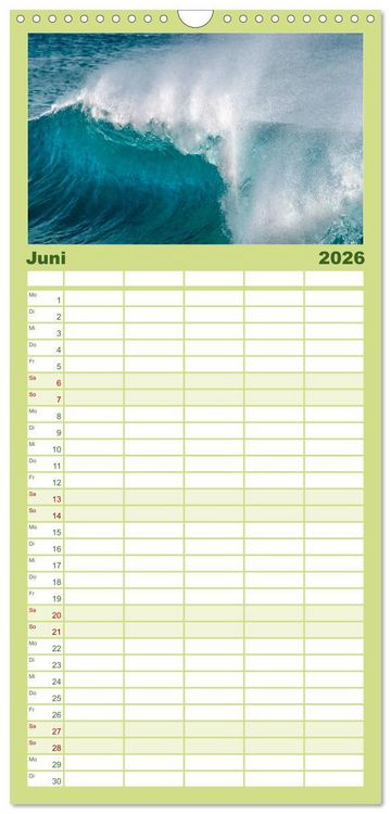 Produktbild: Familienplaner 2026 - Gewaltige Natur - bedrohlich und sch&ouml;n mit 5 Spalten (Wandkalender, 21 x 45 cm) CALVENDO