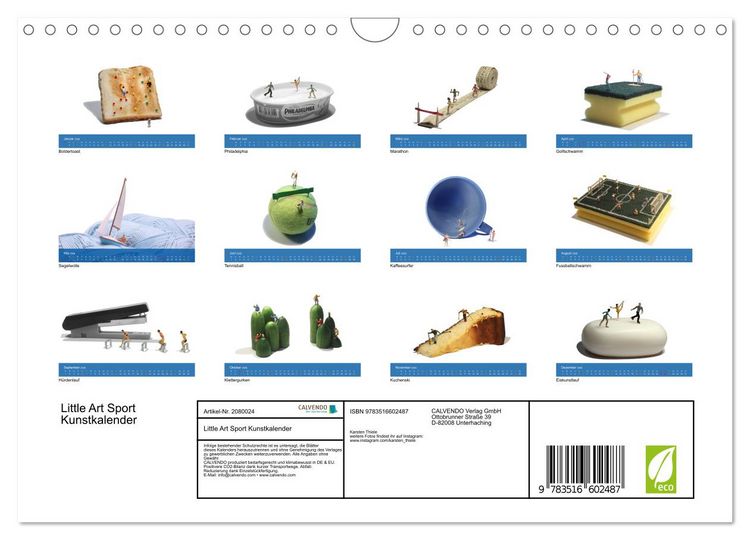 Produktbild: Little Art Sport Kunstkalender (Wandkalender 2026 DIN A4 quer), CALVENDO Monatskalender