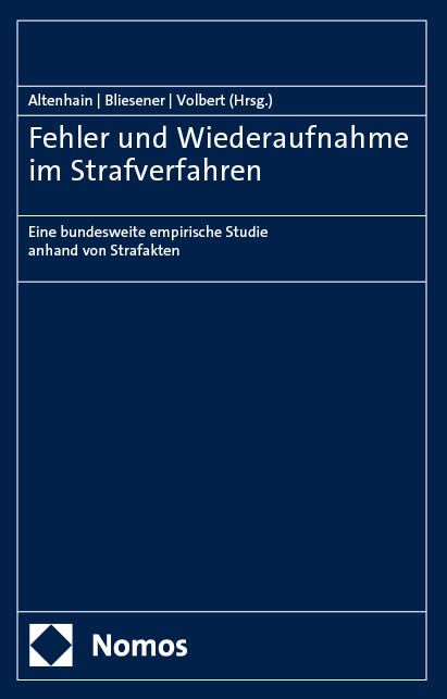 Produktbild: Fehler und Wiederaufnahme im Strafverfahren