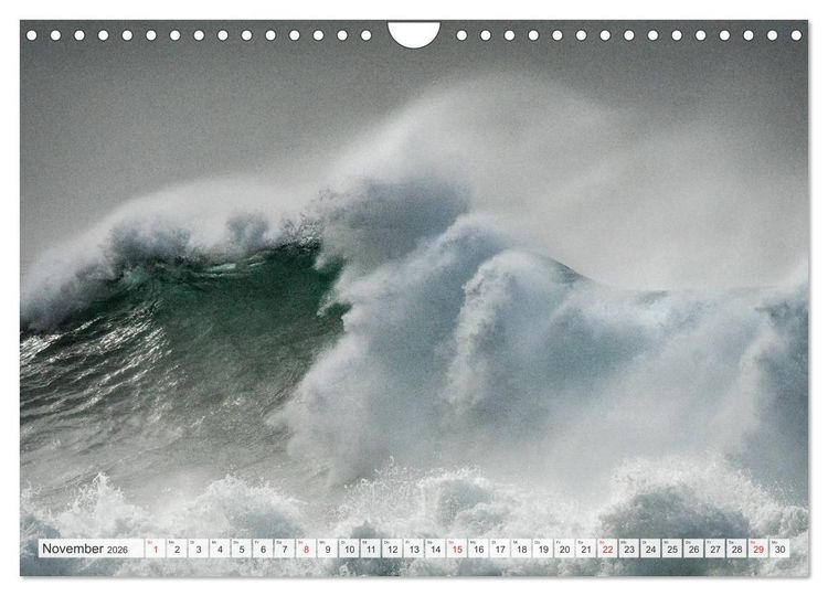 Produktbild: WASSERBERGE - Die Riesenwellen von Nazar&eacute; (Wandkalender 2026 DIN A4 quer), CALVENDO Monatskalender